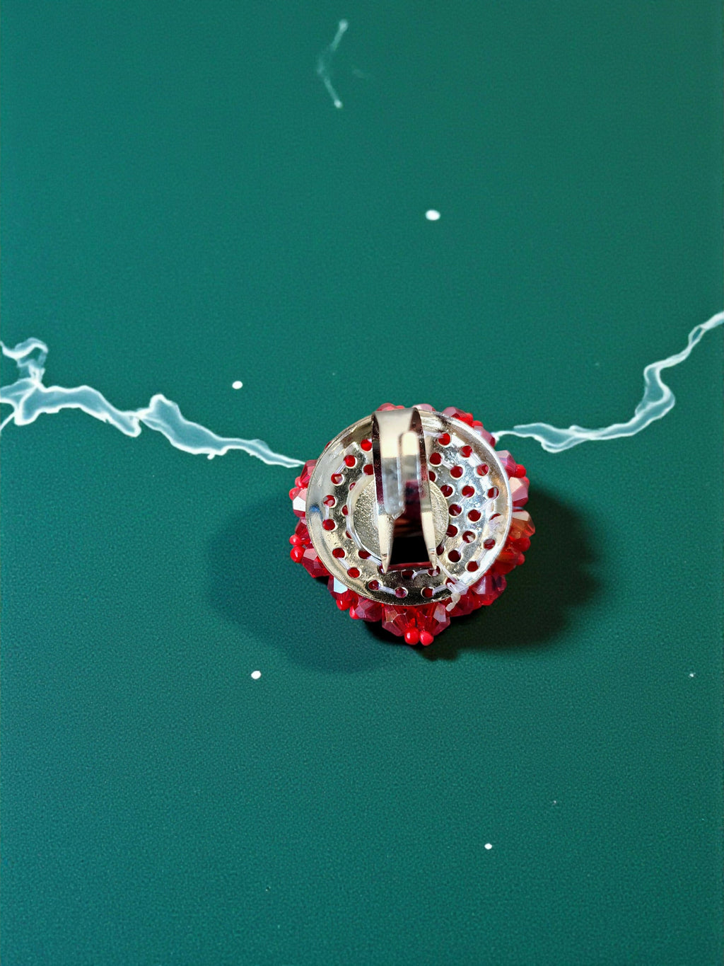 Inhanns Rang-E-Roshan Adjustable Ring – Handmade Crystal Statement Ring - Red Small | Grocsy