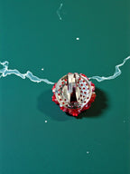 Inhanns Rang-E-Roshan Adjustable Ring – Handmade Crystal Statement Ring - Red Small | Grocsy