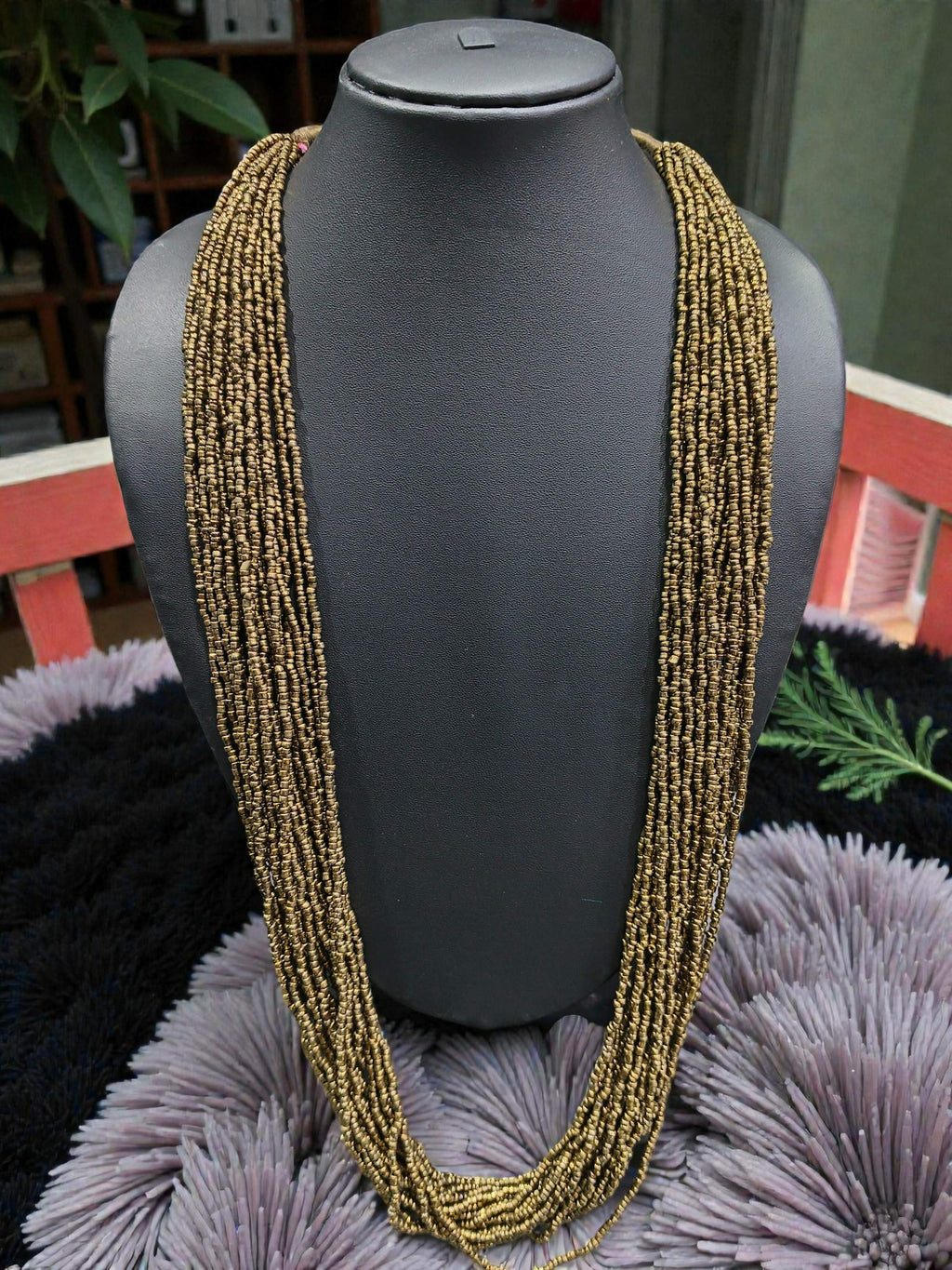 Inhanns Rangsaaz 20-Layer Luxe Long Beaded Only Necklace - Golden Long | Grocsy