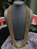 Inhanns Rangsaaz 20-Layer Luxe Long Beaded Only Necklace - Golden Long | Grocsy