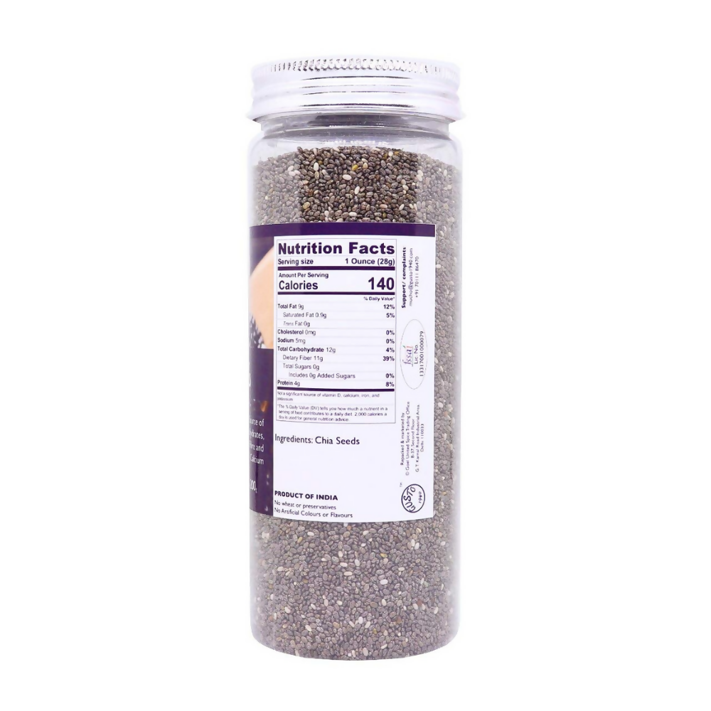 Tassyam Organics Chia Seeds Bottle | Grocsy