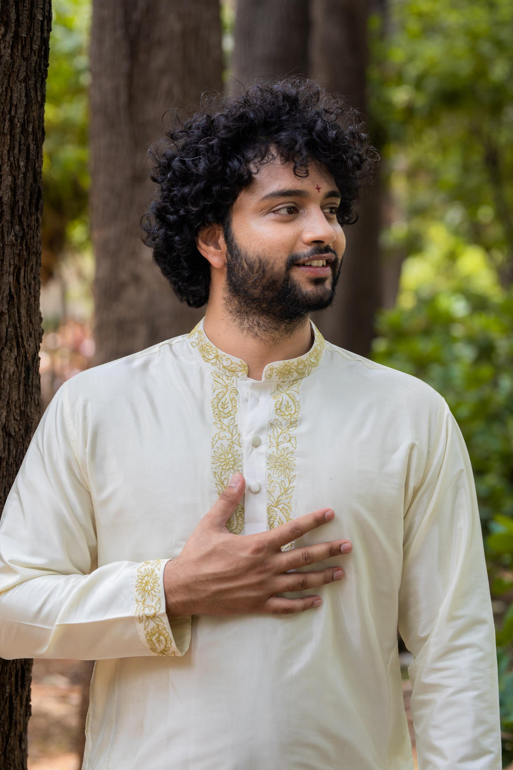 Gleaming Gold Designer Kurta set by Hilo Design | Grocsy