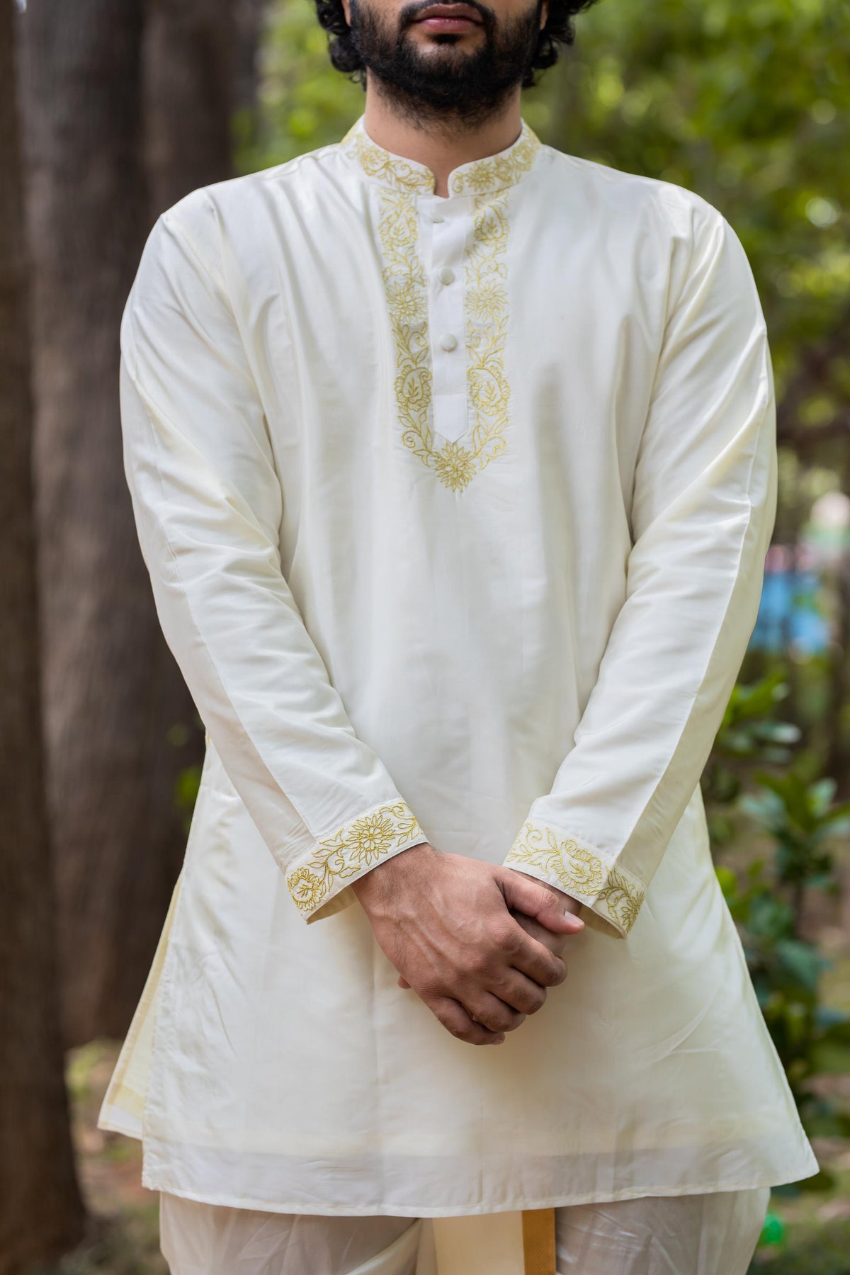 Gleaming Gold Designer Kurta set by Hilo Design | Grocsy