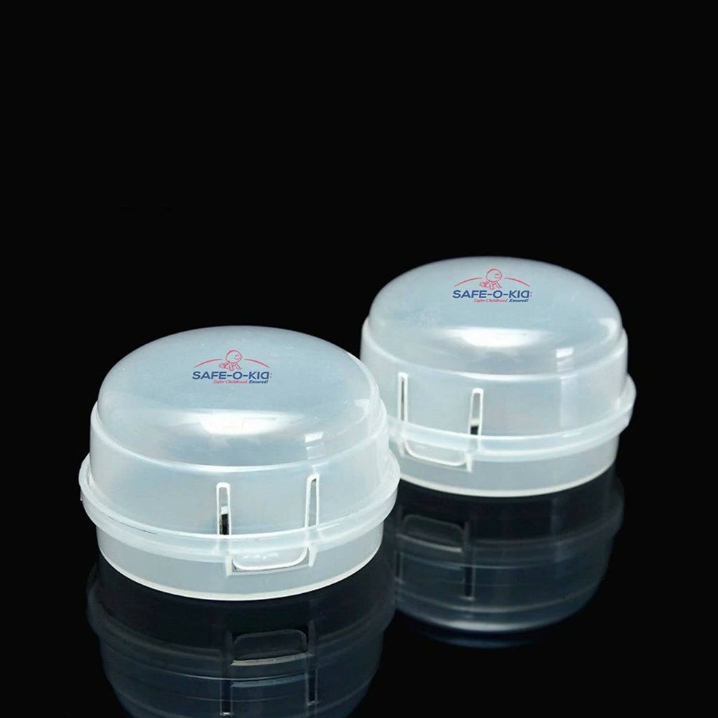 Safe-O-Kid Gas Stove Knobs Translucent Guards for Indoor Baby Safety Set of 2 Pcs | Grocsy