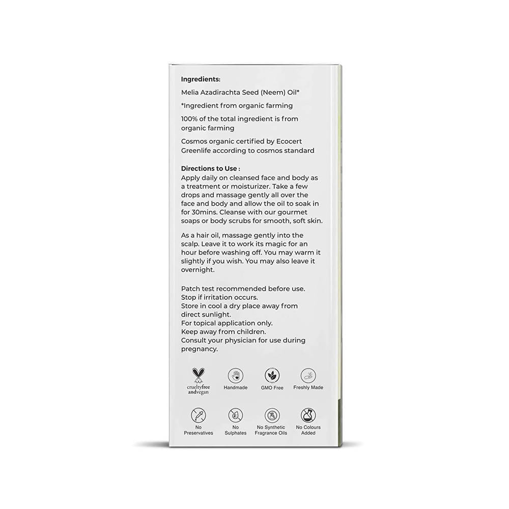 Juicy Chemistry Pure & Organic Neem Oil For Cold Pressed Carrier Oil | Grocsy