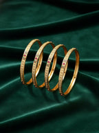 NVR Women Set of 4 Gold Plated Artificial Stone Bangle | Grocsy