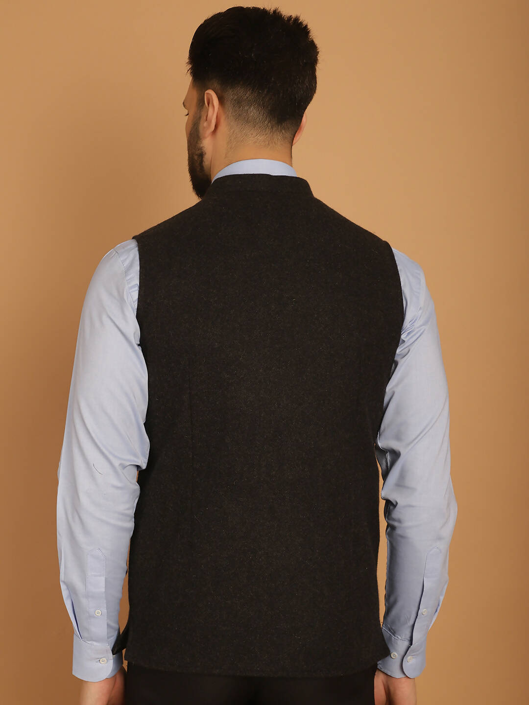 Even Apparels Pure Wool Nehru Jacket - Charcoal | Grocsy