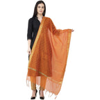 A R Silk VNS Border Buti Fancy Dupatta Orange Color Dupatta or Chunni | Grocsy