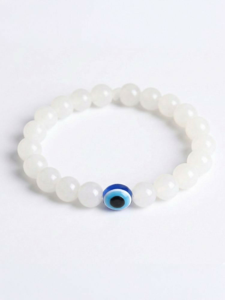 NVR White Crystal Evil Eye Bracelet for Men & Women | Grocsy