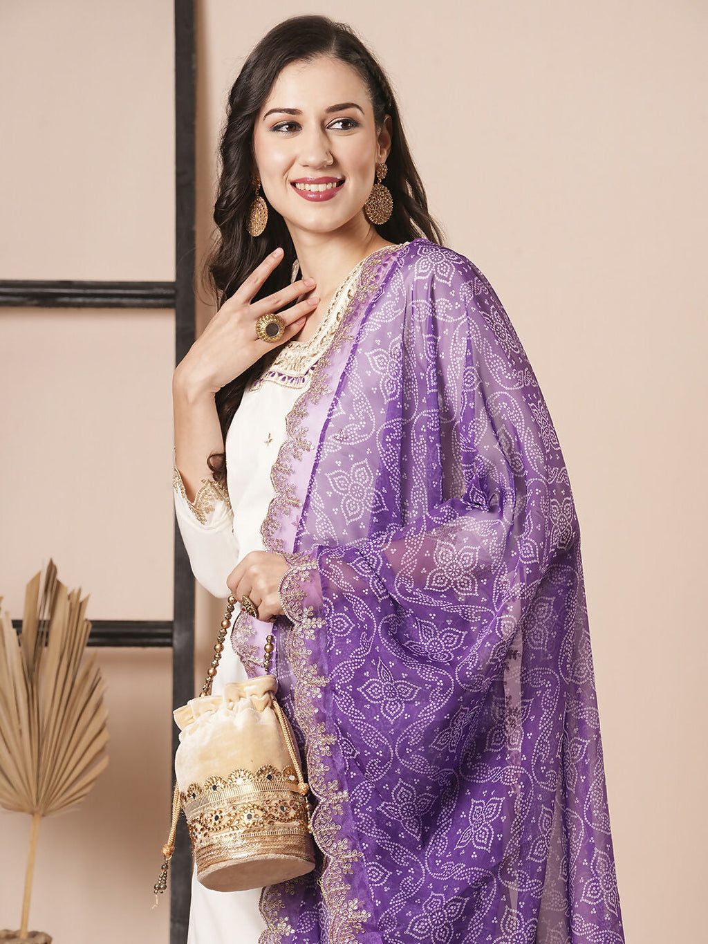 Off White Roman Silk Embroidery Work, Printed Kurta Set - Riya | Grocsy