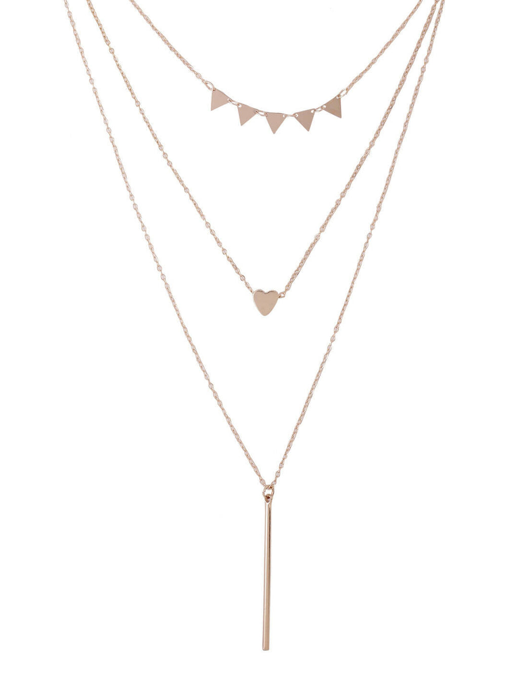 NVR Women's 3 Layered Gold-Polished Minimal Layered Necklace | Grocsy