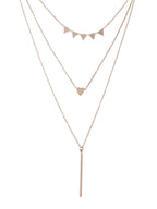 NVR Women's 3 Layered Gold-Polished Minimal Layered Necklace | Grocsy