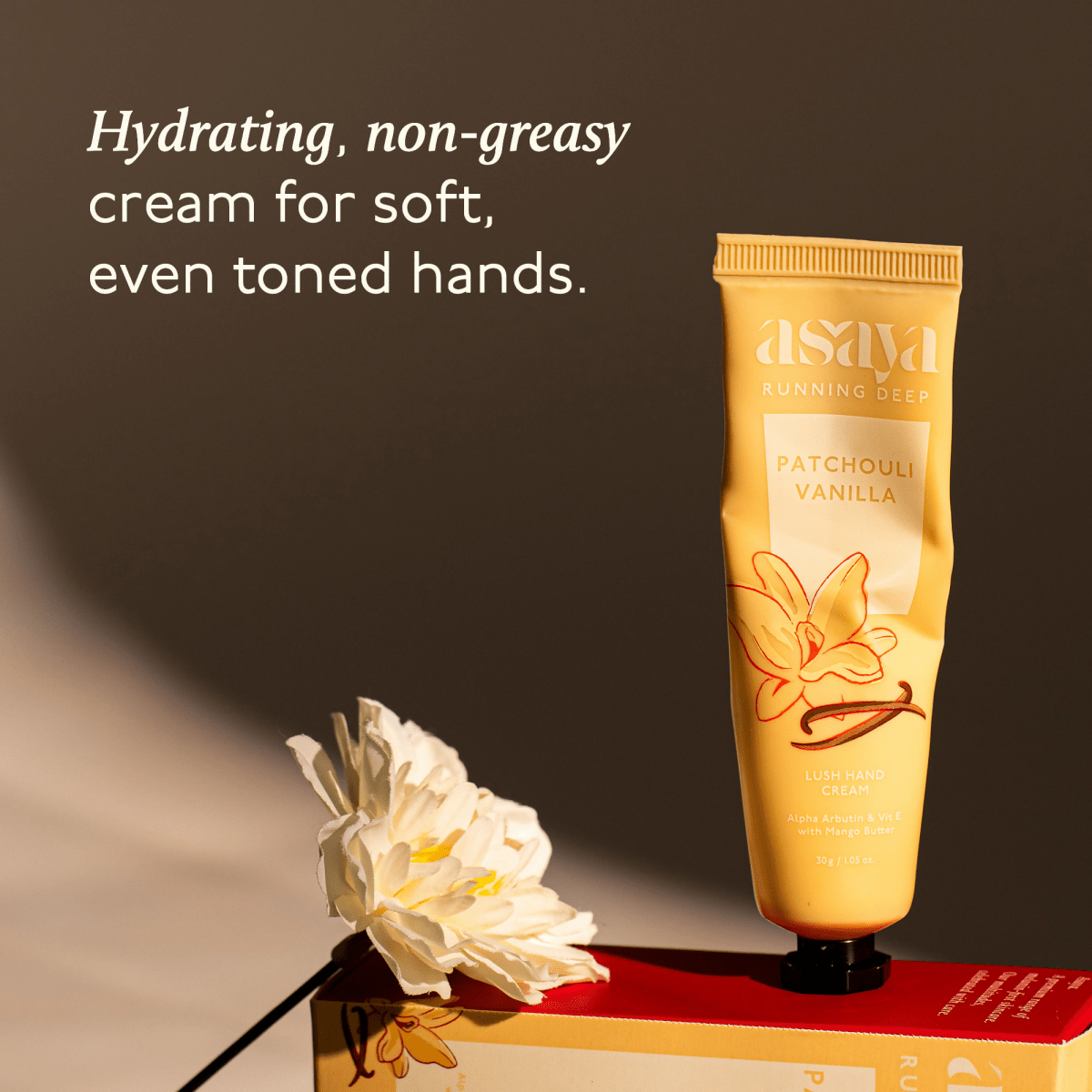 Asaya Patchouli Vanilla Hand Cream Softens Dry, Rough Hands For Men & Women | Grocsy