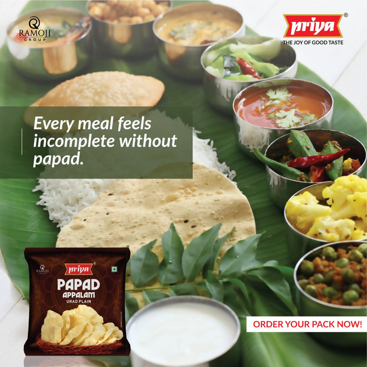 Priya Urad Dal Papad - Plain | Grocsy