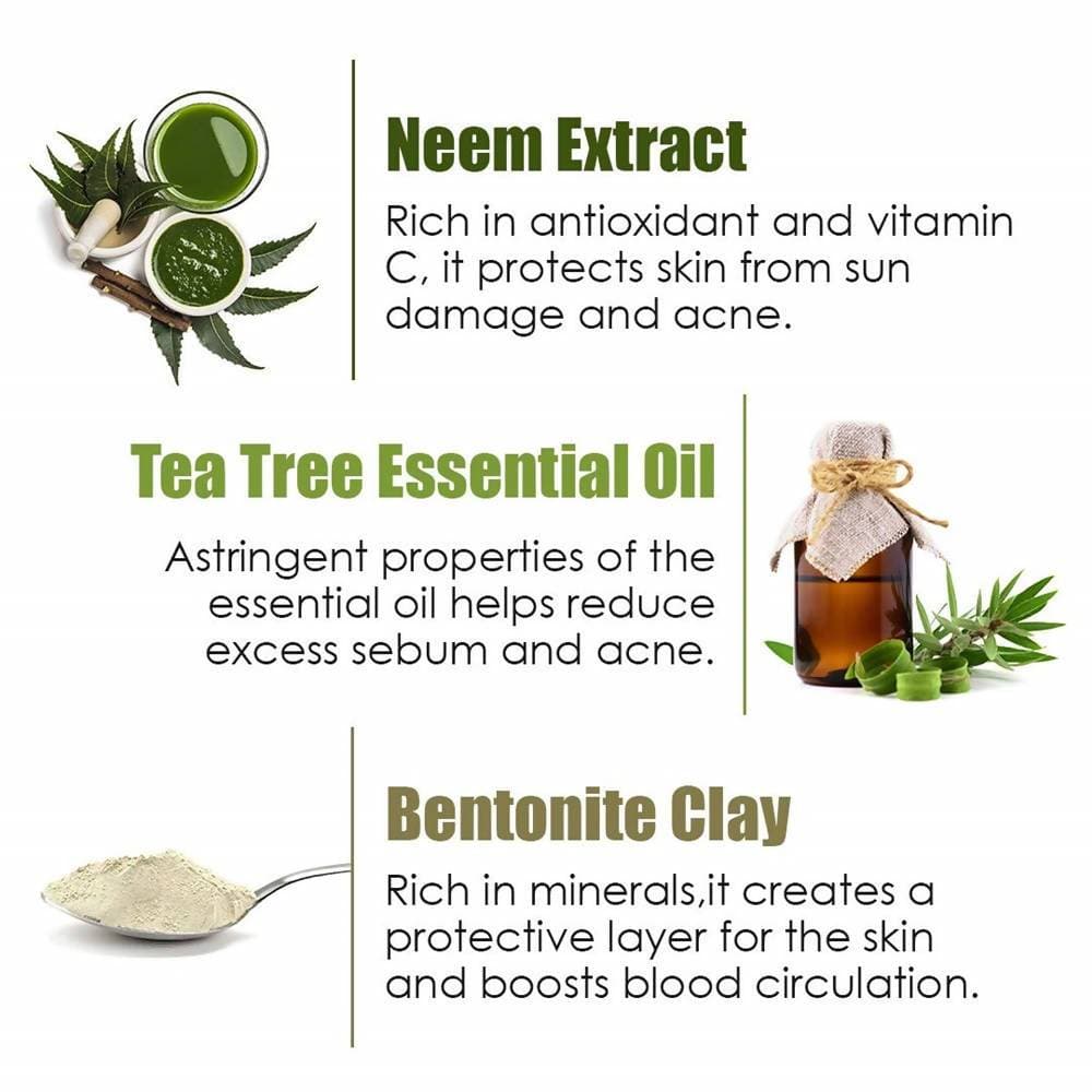 Wow Skin Science Anti-Acne Neem & Tea Tree Clay Face Mask | Grocsy