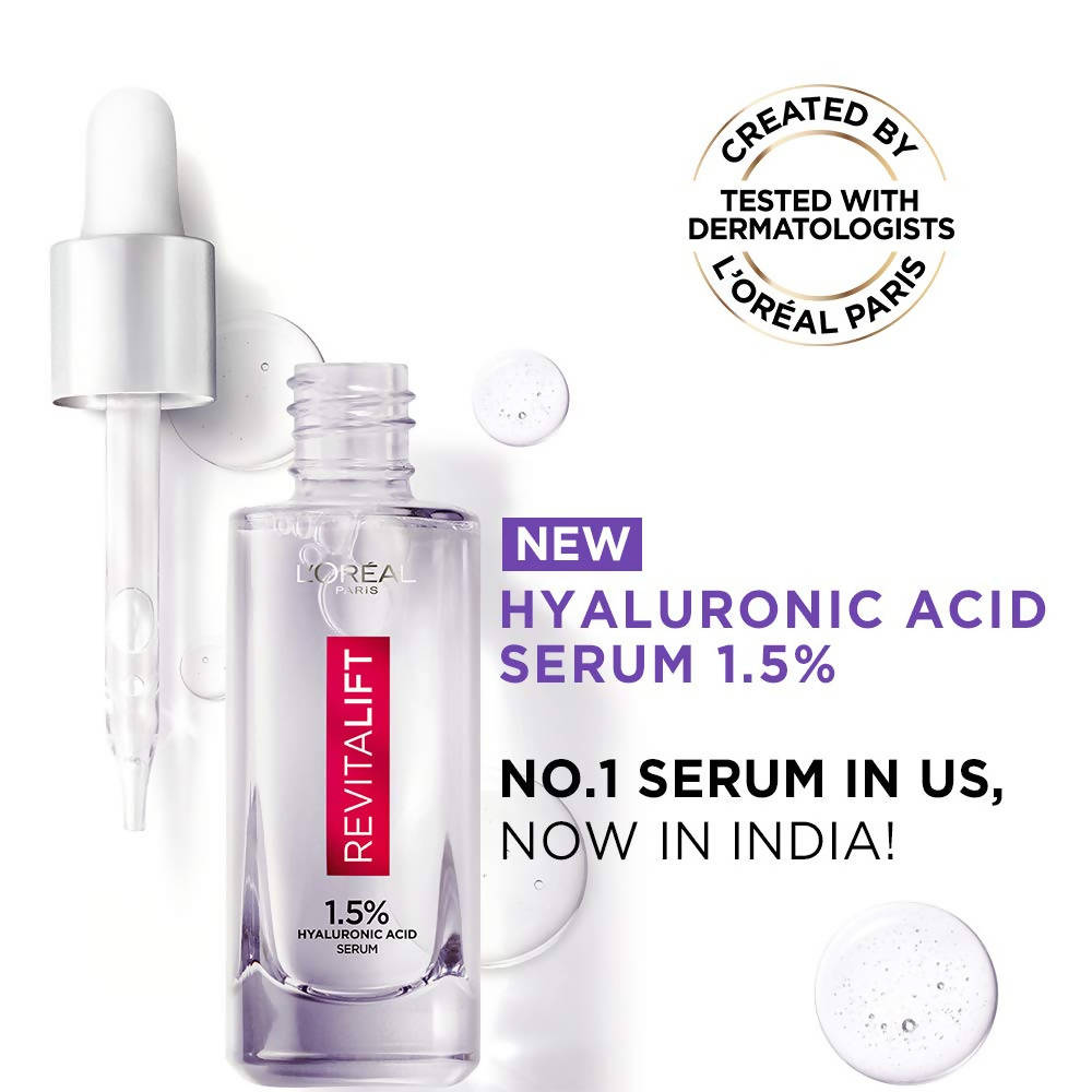 L'Oréal Paris Revitalift Face Serum Hydrating and Plumping, With 1.5% Hyaluronic Acid | Grocsy