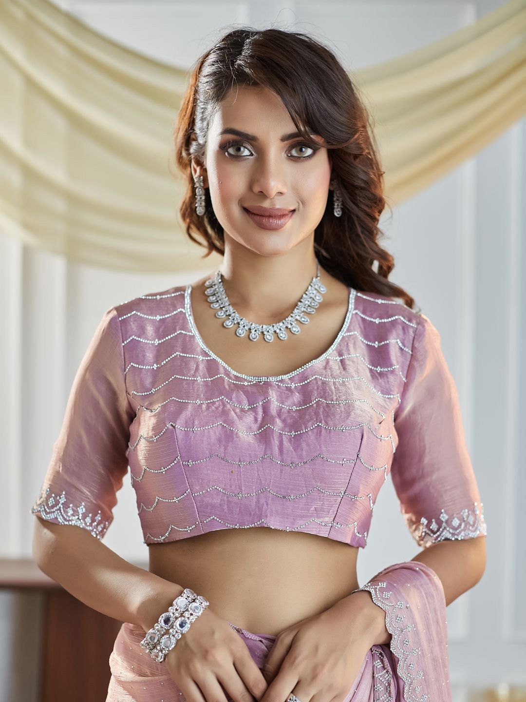 kasee Embellished Beads and Stones Pure Silk Saree | Grocsy