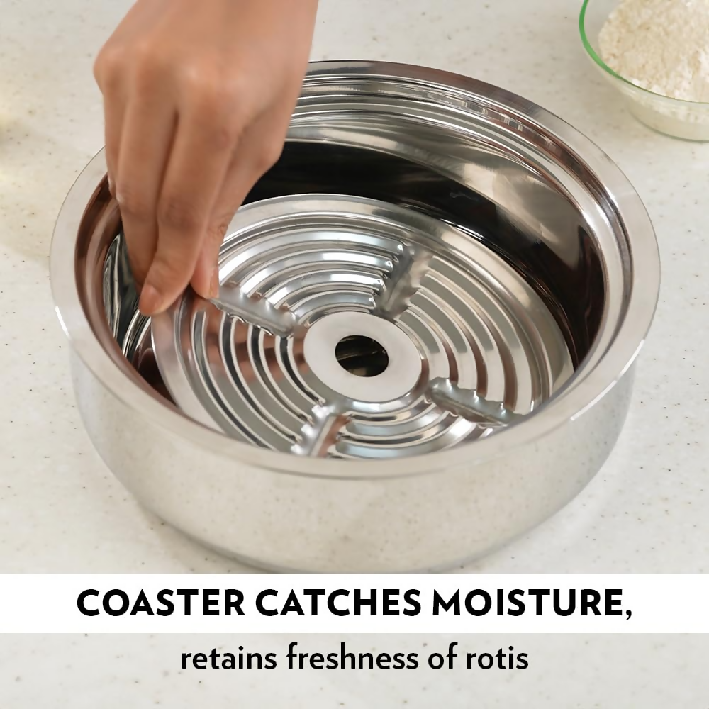 Borosil Stainless Steel Insulated Roti Server | Grocsy