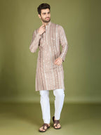 Vastranavya Ivory Exclusive Festival Wear Pure Viscose Rayon Sequence & Foil Mirror Heavy Embroidered Work Kurta | Grocsy