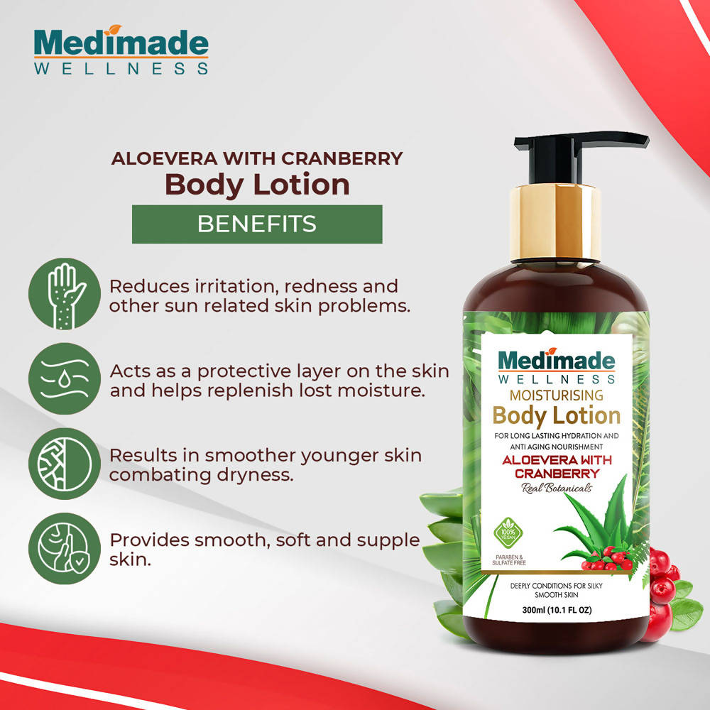 Medimade Wellness Moisturising Body Lotion With Aloevera With Cranberry | Grocsy