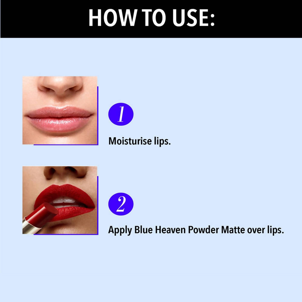 Blue Heaven Powder Matte Lipstick Woody Flush | Grocsy