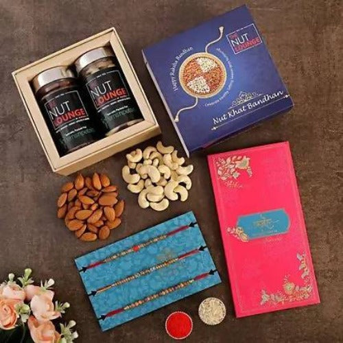 Set of 3 Beads Rakhi & Dry Fruits Jars | Grocsy