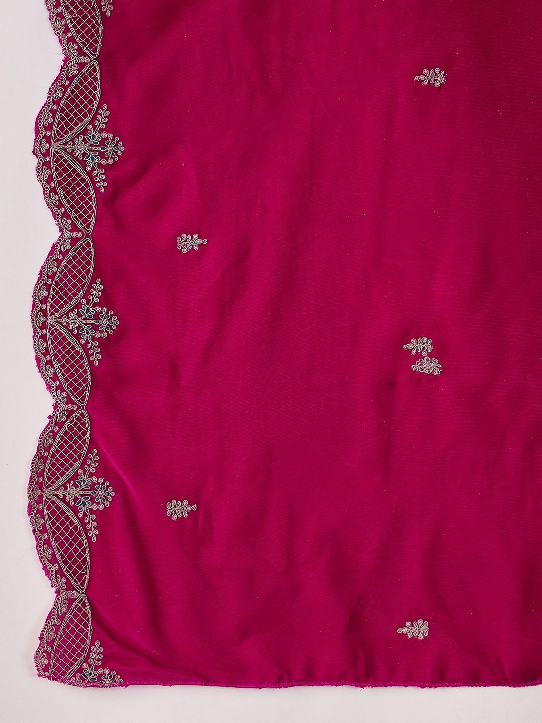 Sangria Floral Embroidered Straight Kurta & Trouser With Dupatta | Grocsy