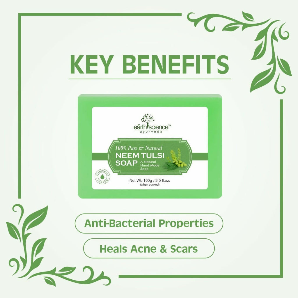 Earth Science Ayurveda Neem Tulsi Bath Soap | Grocsy