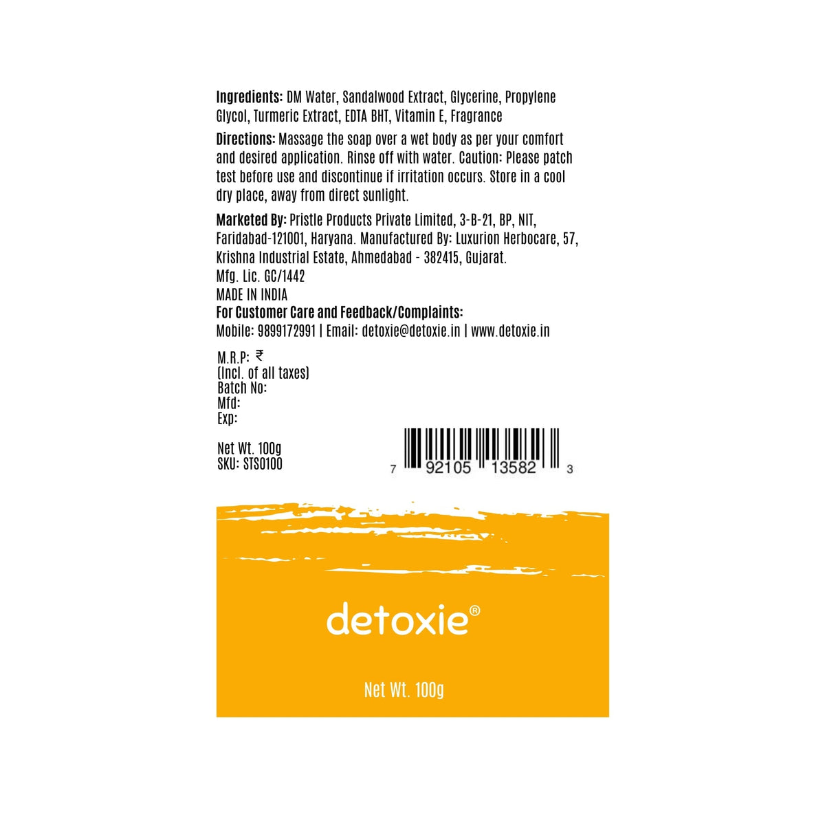 Detoxie Sandalwood Handmade Soap | Grocsy