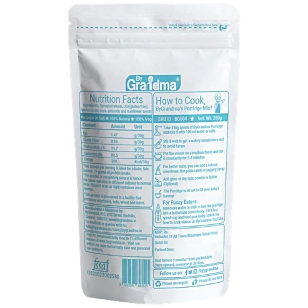 By Grandma Sprouted Cereal Mix - Soya and Wheat with Almonds & Sunflower Seeds | Grocsy