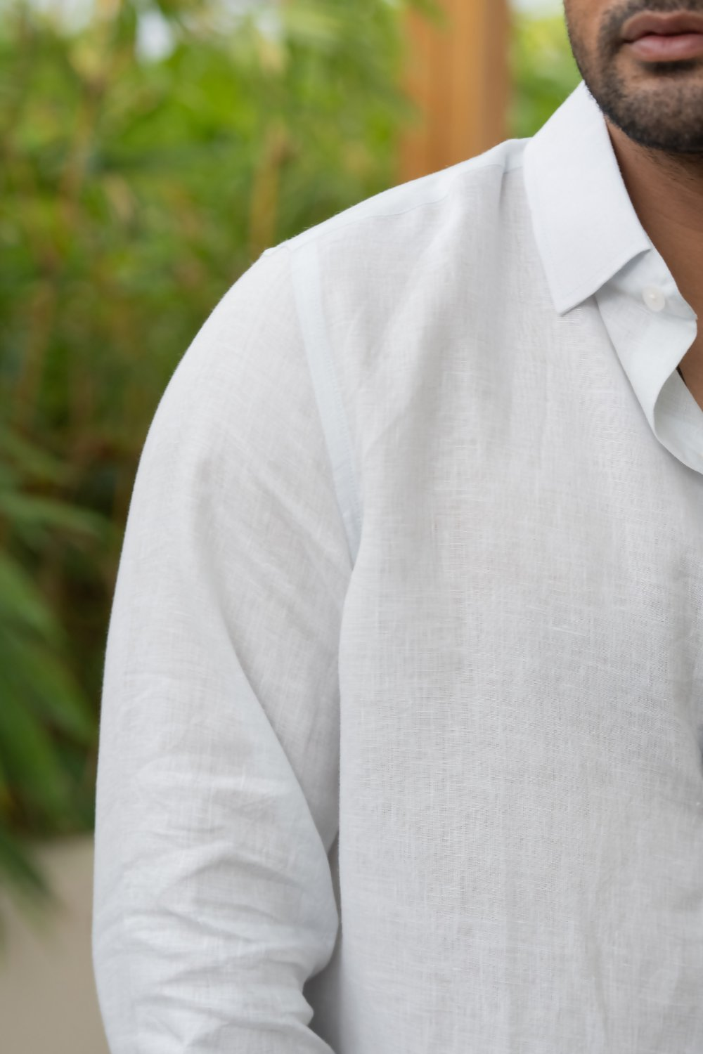 Linen Light Blue Moonlit Shirt By Hilo Design | Grocsy