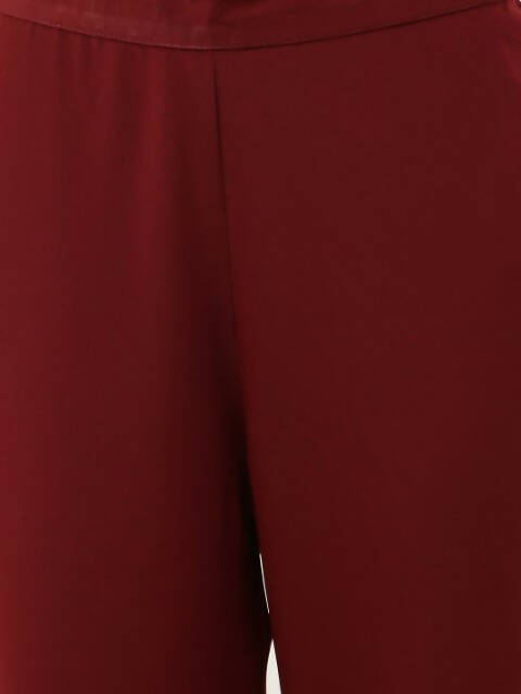 FIORRA Women's Maroon Poly Crepe Kaftan Type Kurta Set | Grocsy