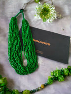 Inhanns Handmade Beaded Multilayer Necklace, 20 Layers - Green | Grocsy