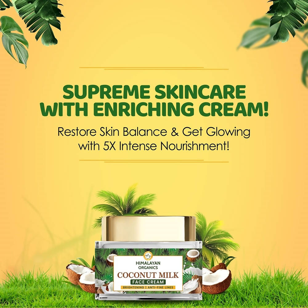 Himalayan Organics Coconut Milk Brightening And Anti-Fine Lines Face Cream | Grocsy