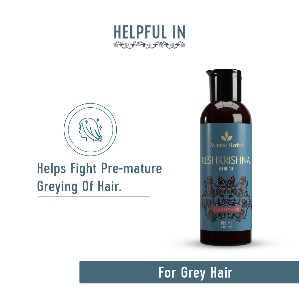 Avimee Herbal Keshkrishna Hair Oil For Grey Hair | Grocsy