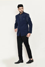 Joban Fashion Blue Colored Terry Rayon Fabric Prince Coat With Pant | Grocsy
