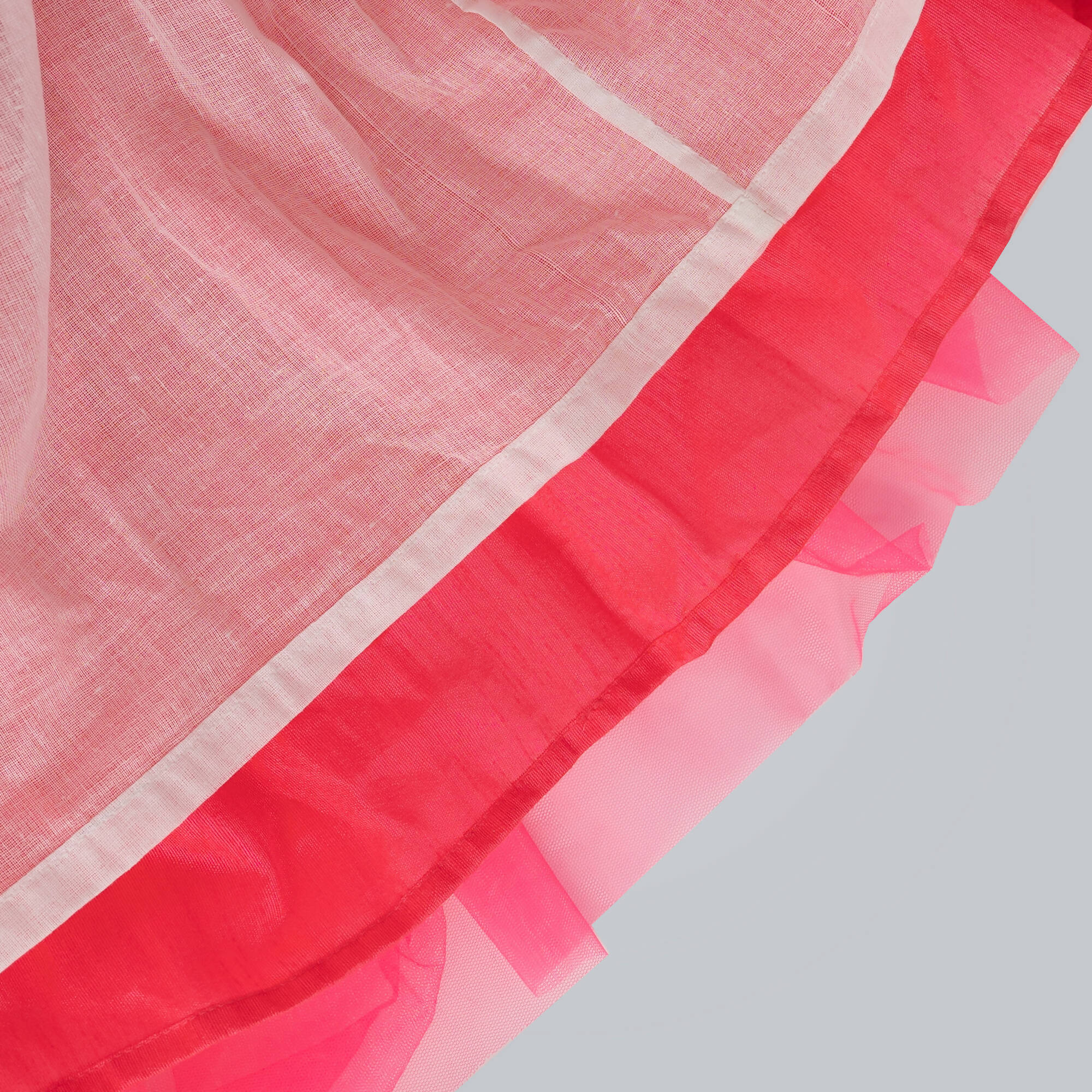 Pink Cow Fashions Golden & Pink Ghagra Choli With Frill | Grocsy