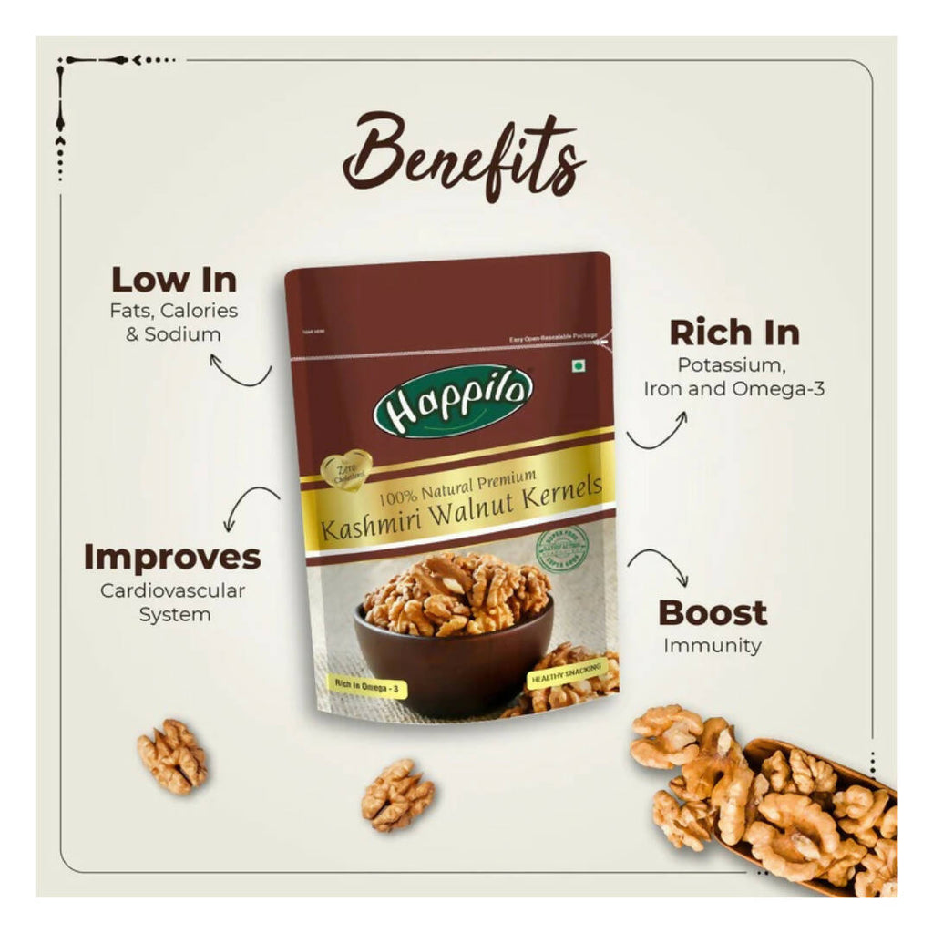 Happilo 100% Natural Kashmiri Walnut Kernels | Grocsy