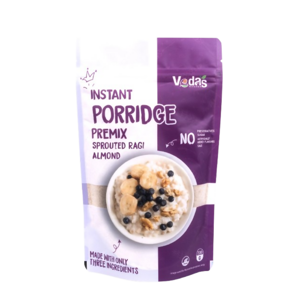 Vedas Kitchen Sprouted Ragi Almond Instant Porridge | Grocsy