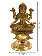Spillbox Gold-Toned Brass Lakshmi Diya Pooja Essential | Grocsy