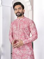 Anaita Pink Digital Printed Work Cotton Straight Kurta | Grocsy