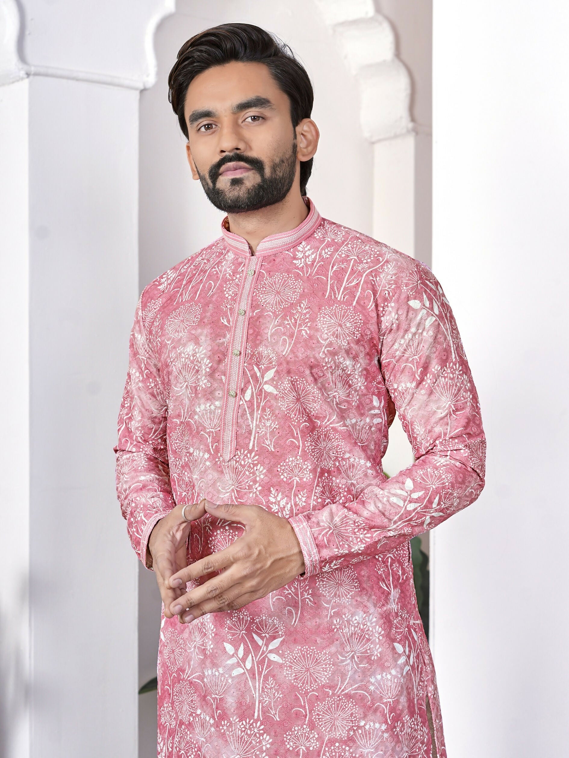 Anaita Pink Digital Printed Work Cotton Straight Kurta | Grocsy