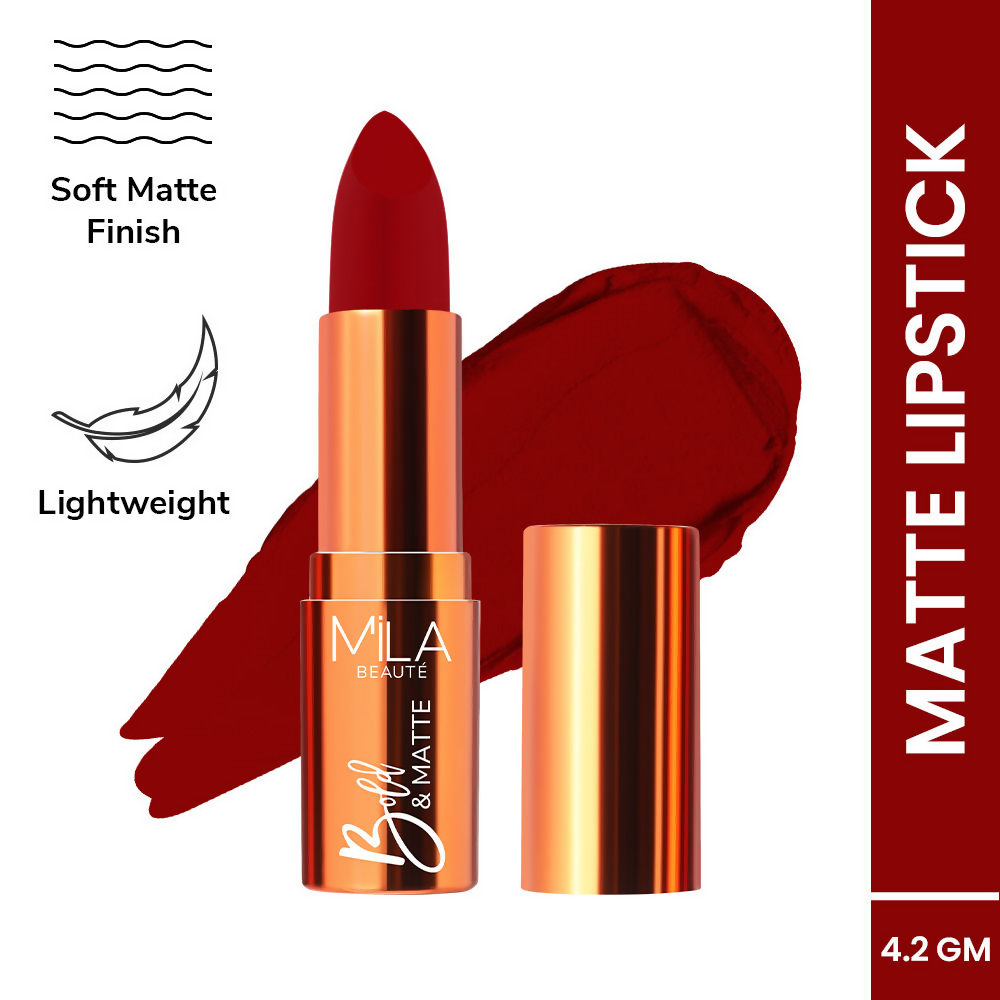 Mila Beaute Bold & Matte Long Lasting Highly Pigmented Lipstick - Fiery Fashion | Grocsy