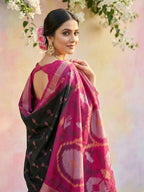 Shree Shyam Fashion Black Soft Silk Saree | Grocsy
