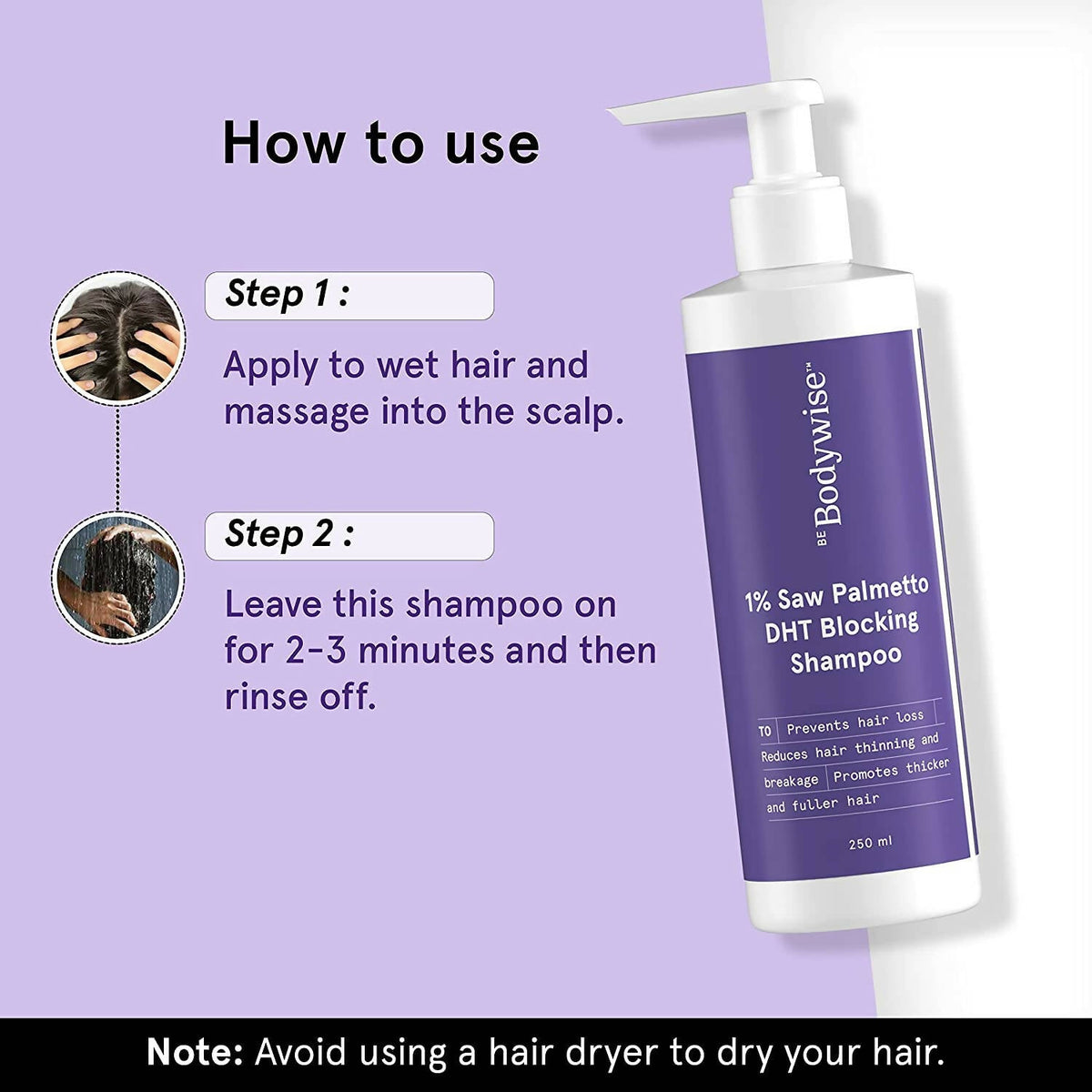 BeBodywise 1% Saw Palmetto DHT Blocking Shampoo | Grocsy