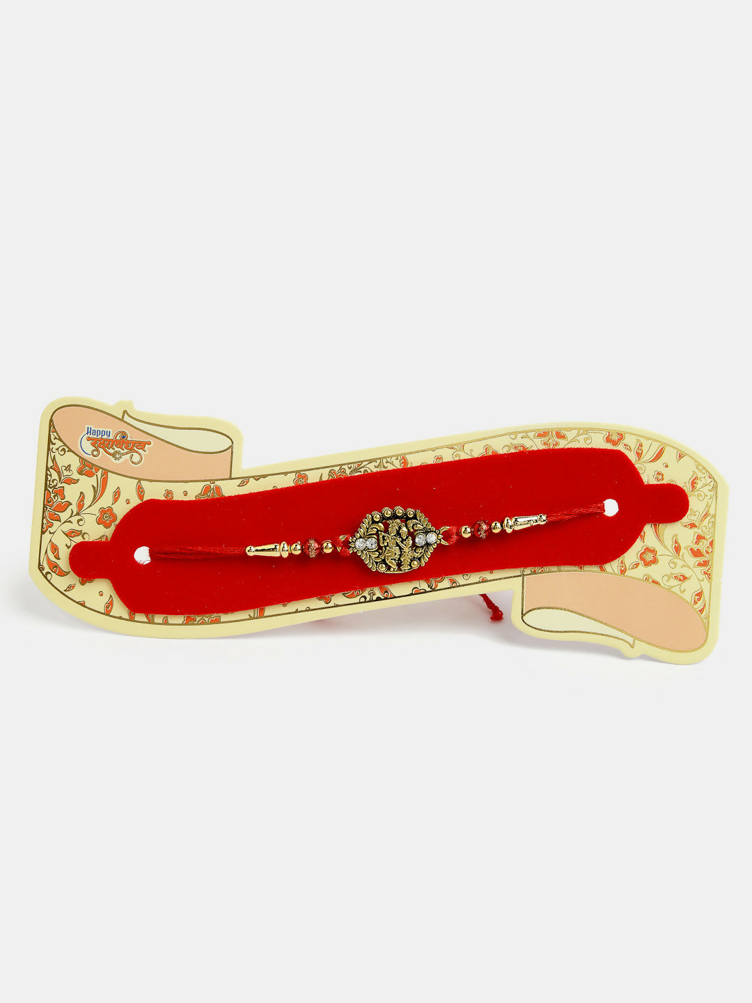 NVR Men Set of 4 Multicolor Radha Krishna & Peacock Design Rakhi With Roli Chawal & Chocolate | Grocsy