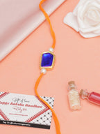Designer kundan Rakhi - Ruby Raang | Grocsy