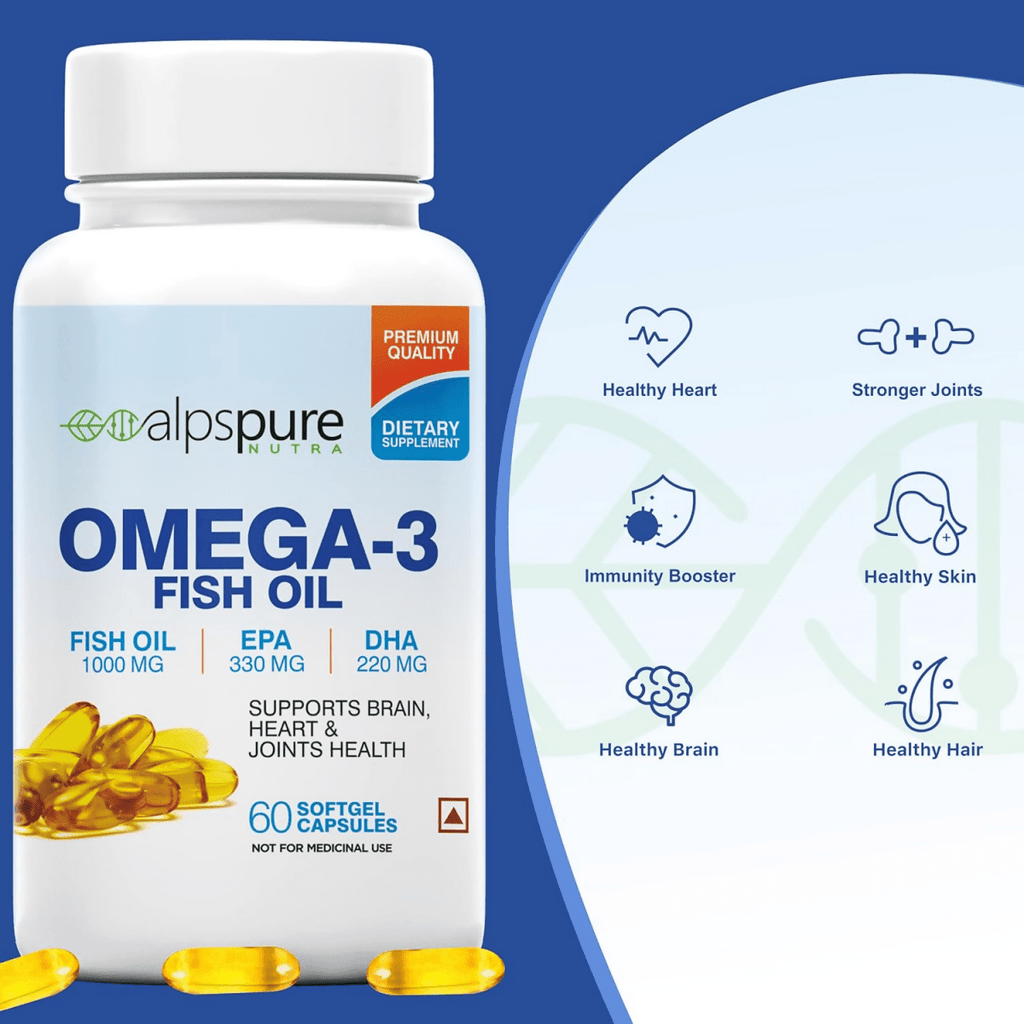 Alpspure Nutra Omega 3 Fish Oil Capsules | Grocsy