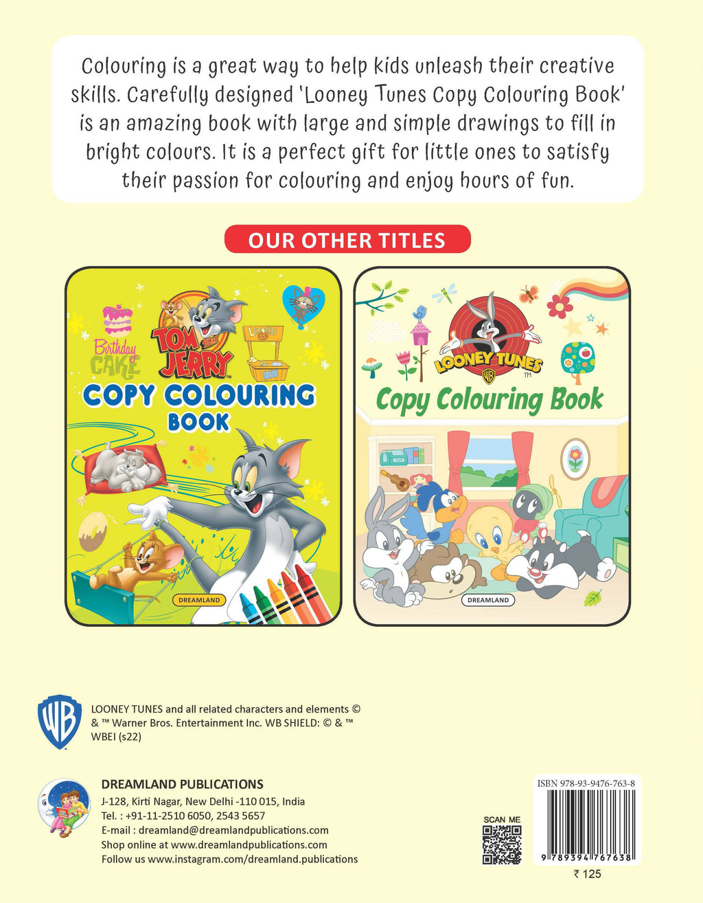 Dreamland Looney Tunes Copy Colouring Book : Children Drawing, Painting & Colouring Book | Grocsy