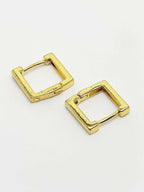 NVR Men's Gold Plated Geomatric Shaped Hoop Earrings | Grocsy